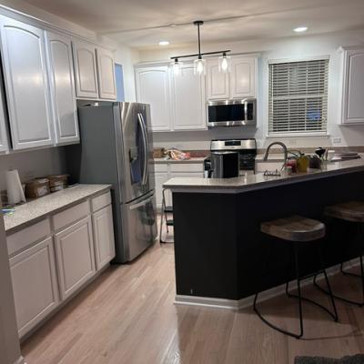 EJ Painting kitchen cabinets after