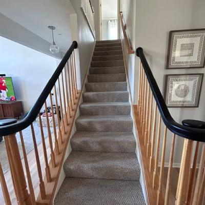 EJ Painting stairs before