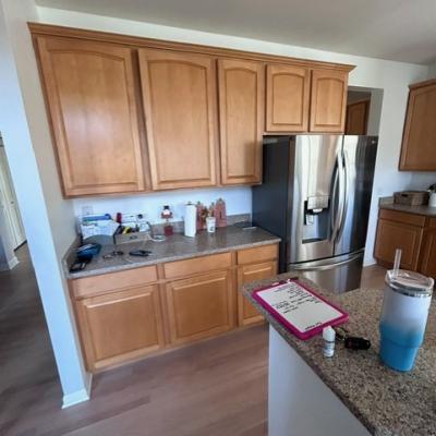 EJ Painting kitchen cabinets before 1